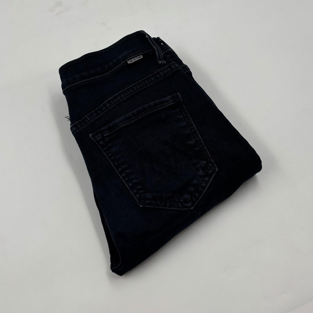 Mother Women's 26 The Insider Crop Step Fray Night In Venice Dark Wash Jeans